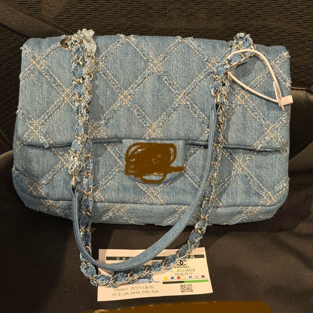 Chic Blue Quilted Women's Bag
